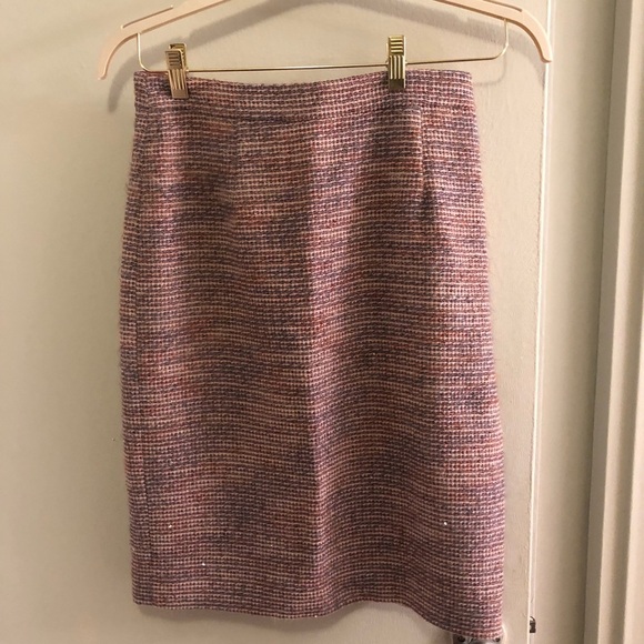 Magaschoni Pink Milano Tweed Pencil Skirt - Size 6 - Picture 1 of 4